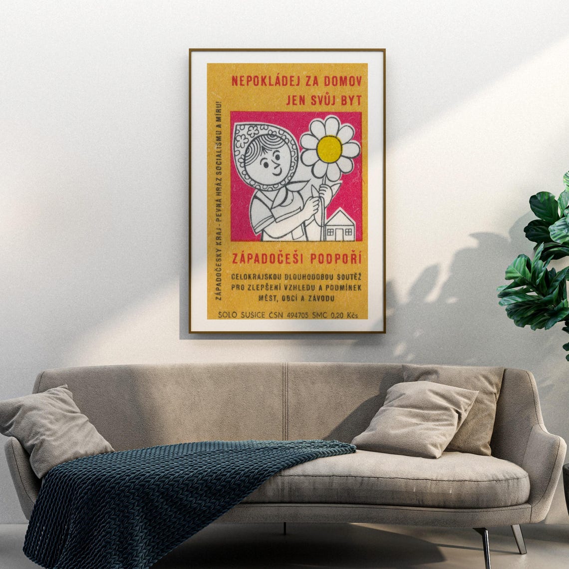 Zapadocesi Czech Daisy Folk Woman Vintage Competition Label Print - Image 3