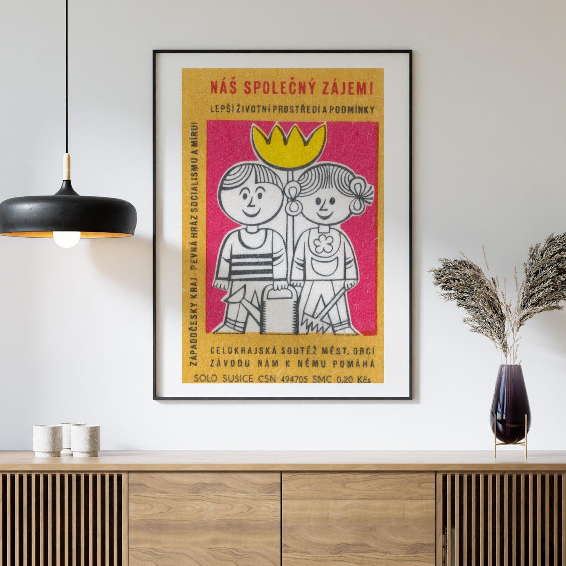 Our Common Cause Gardening Children Vintage Czech Community Art Poster - Image 4