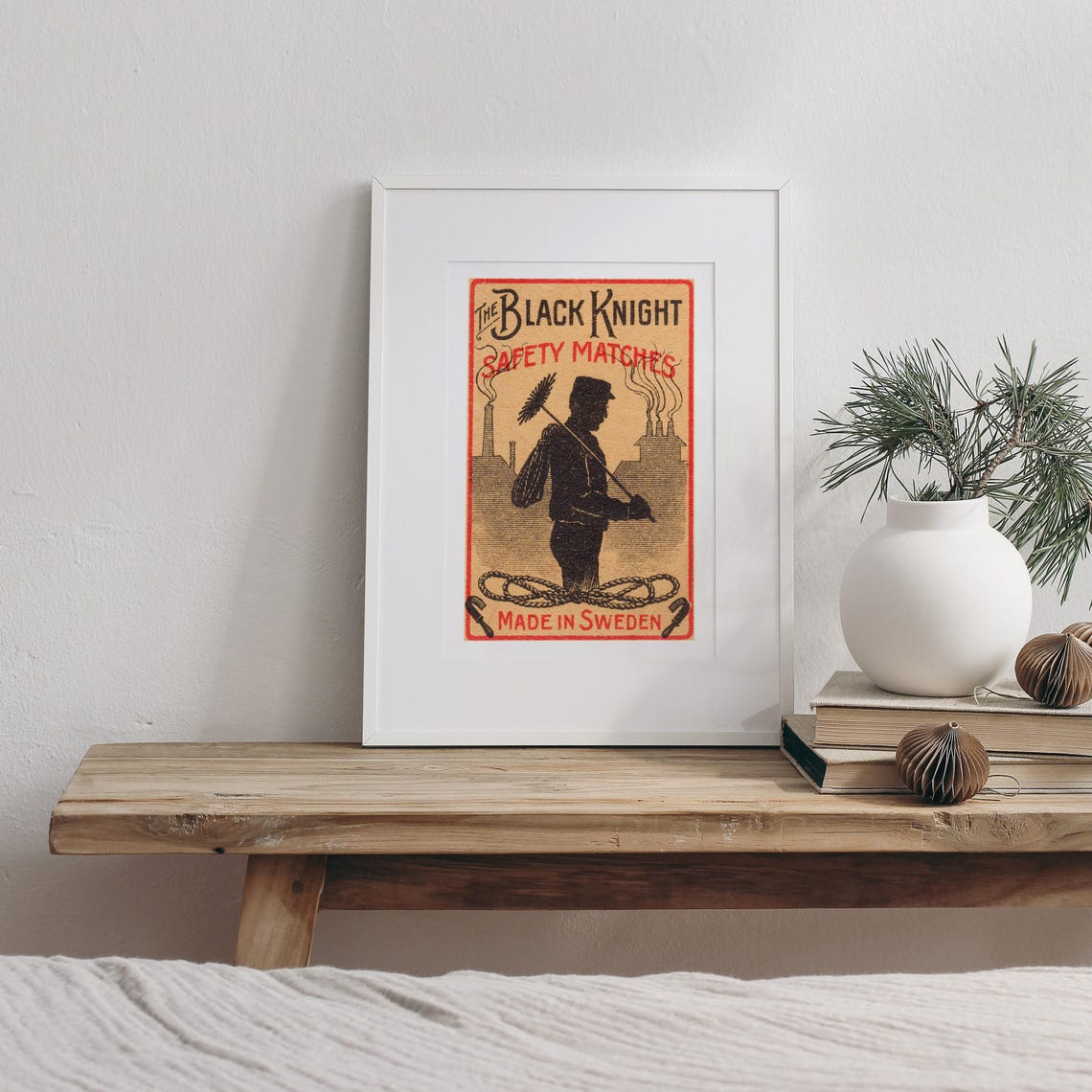 The Black Knight Chimney Sweep Swedish Safety Matches Poster Art - Image 3