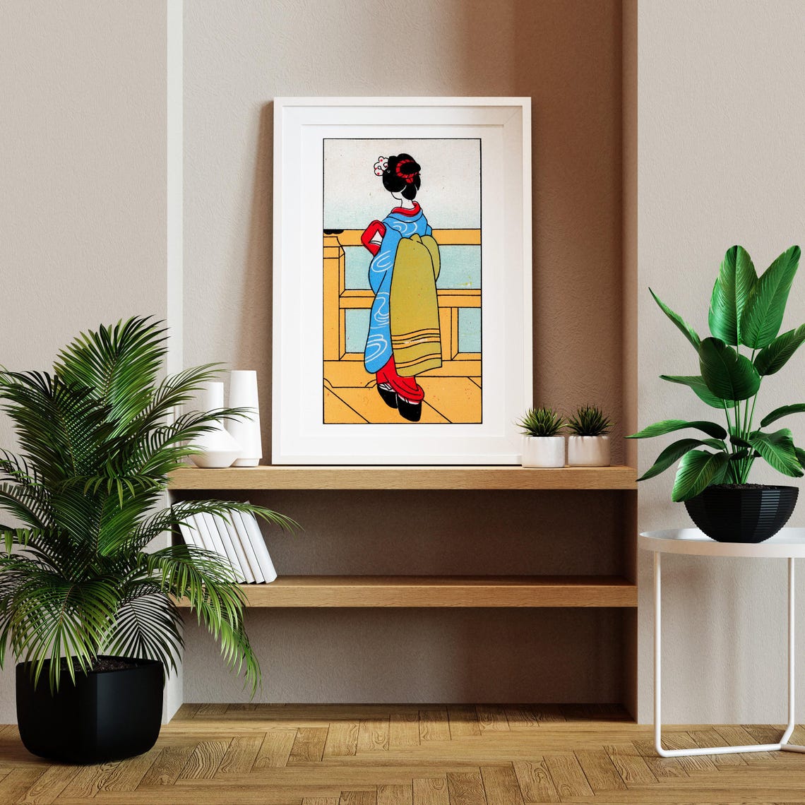 Japanese Geisha Kimono Vintage Matchbox Illustration Art Poster - Image 2