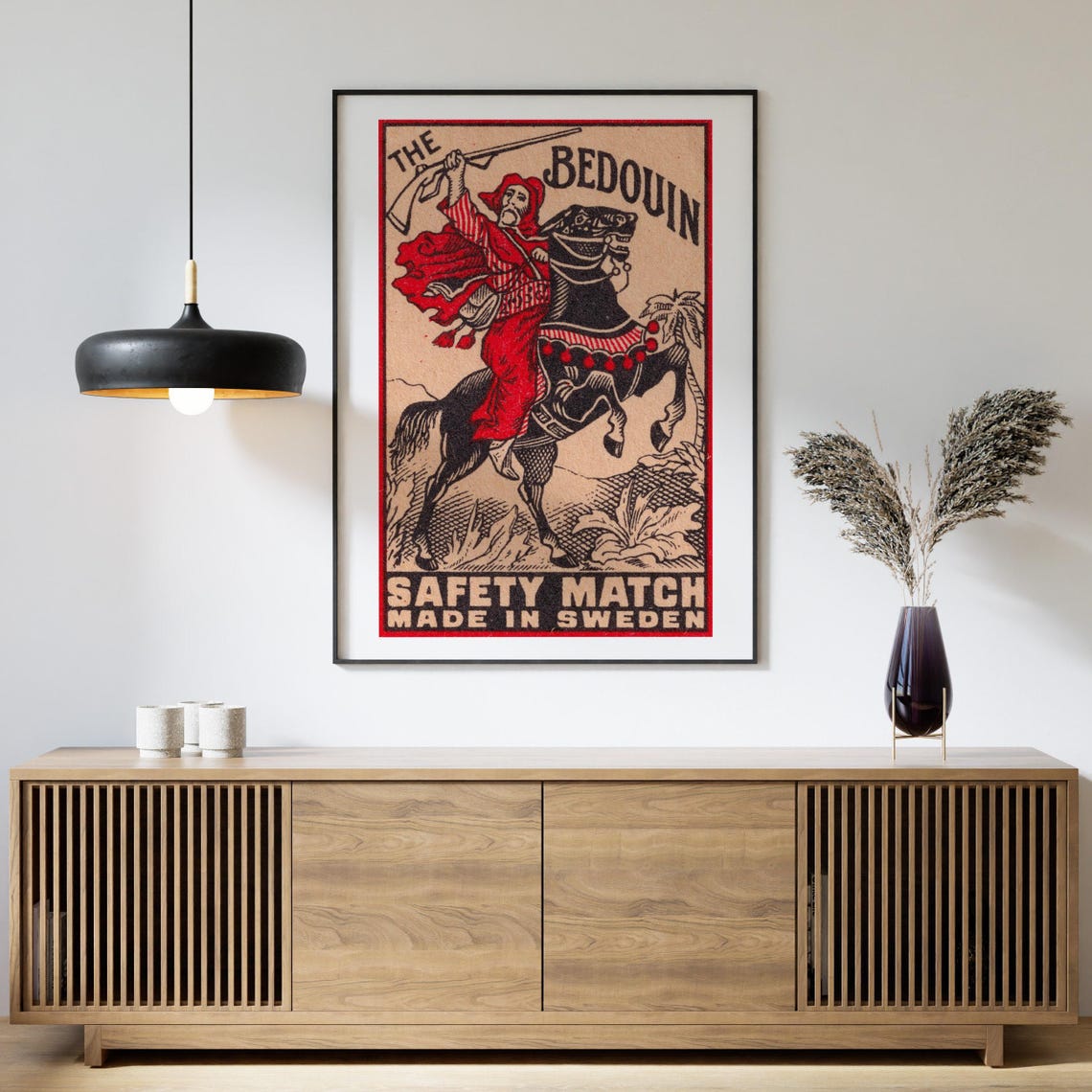 The Bedouin Horseman Vintage Swedish Safety Match Label Poster - Image 4