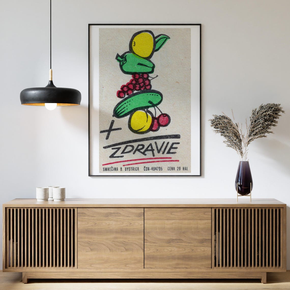 Zdravie Fruit Vegetable Health Stack Vintage Slovak Label Poster - Image 4