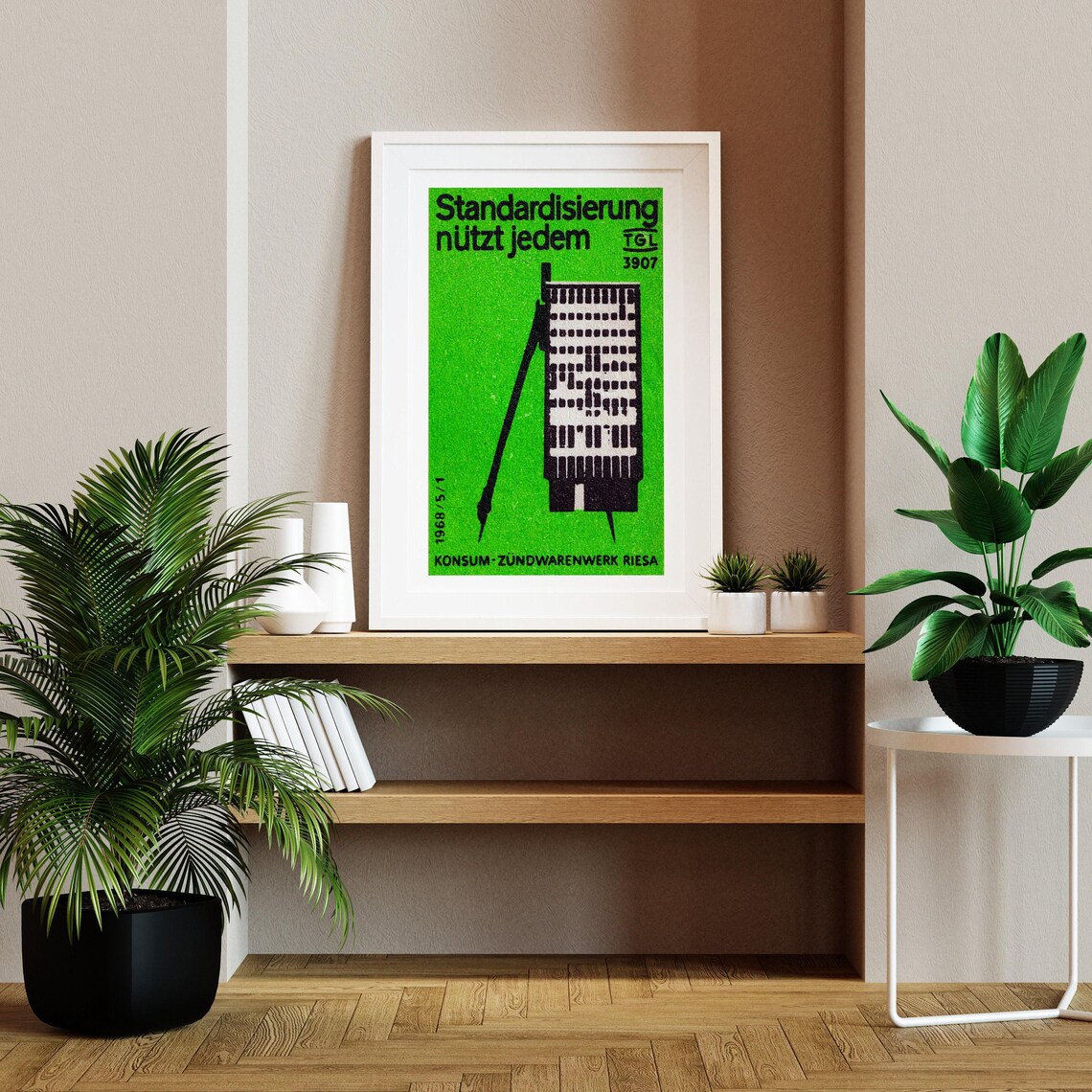 Standardisierung 1968 Riesa East German Match Factory Label Art Poster - Image 2