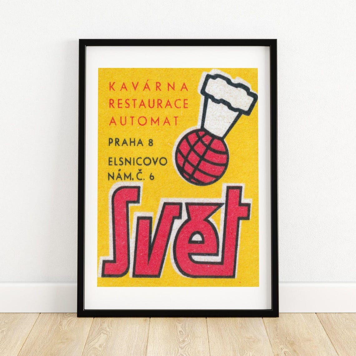 Svet Prague Cafe Restaurant Vintage Basketball Chef Label Art Print
