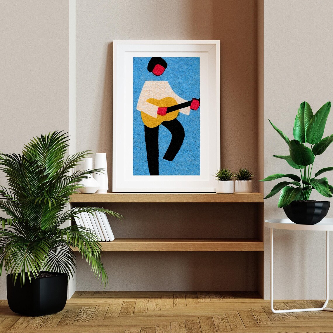 Guitar Player Matchbox Vintage Eastern Europe Poster - Image 2