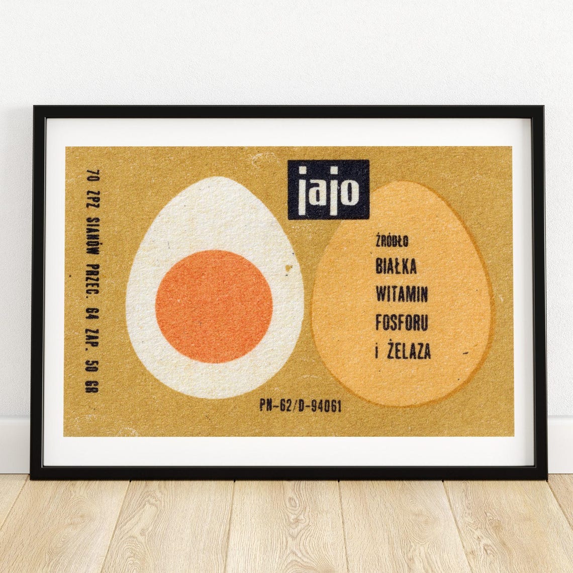 Jajo Polish Egg Nutrition Vintage Health Matchbox Label Art Poster