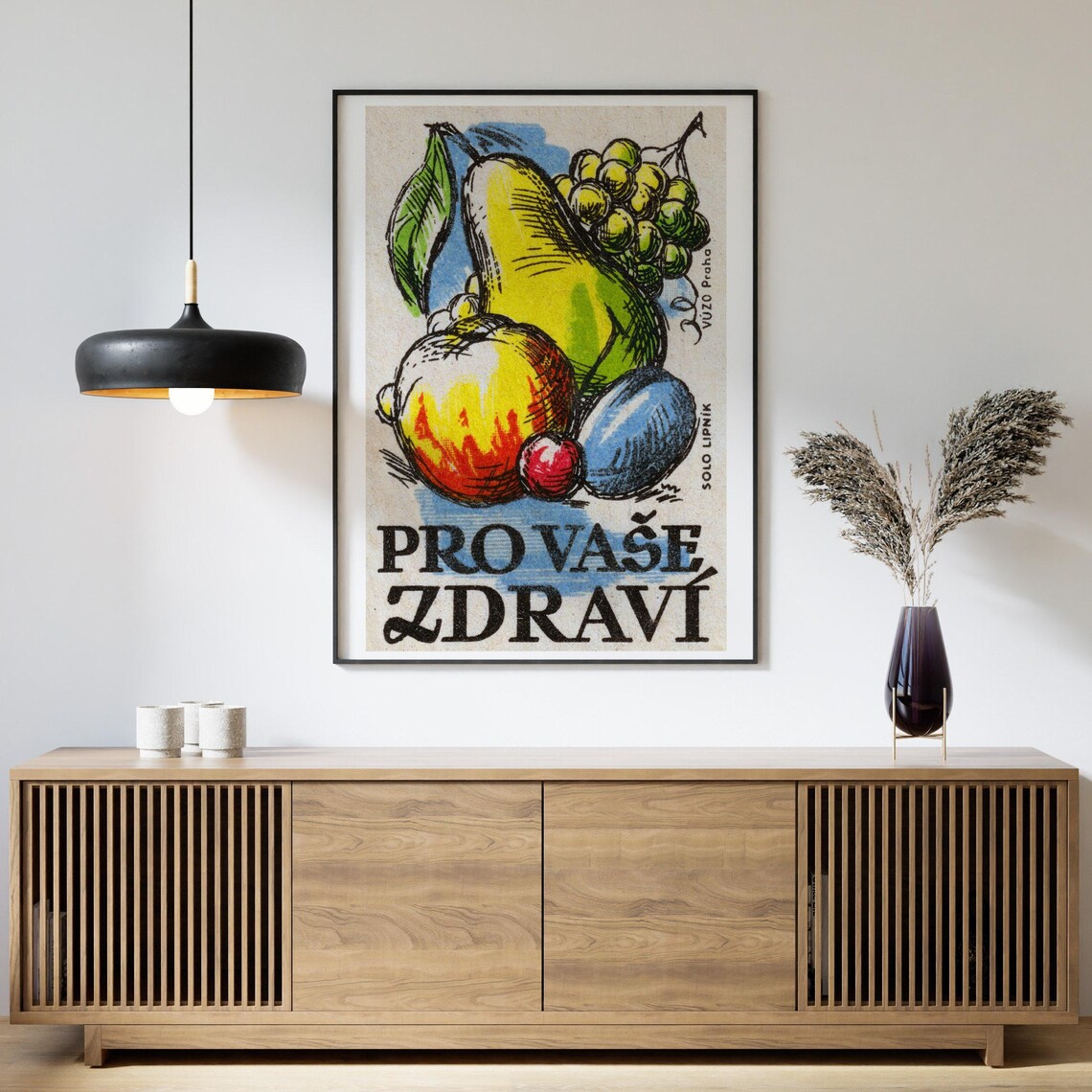 Pro Vase Zdravi Vintage Fruit Health Harvest Matchbox Label Poster - Image 4