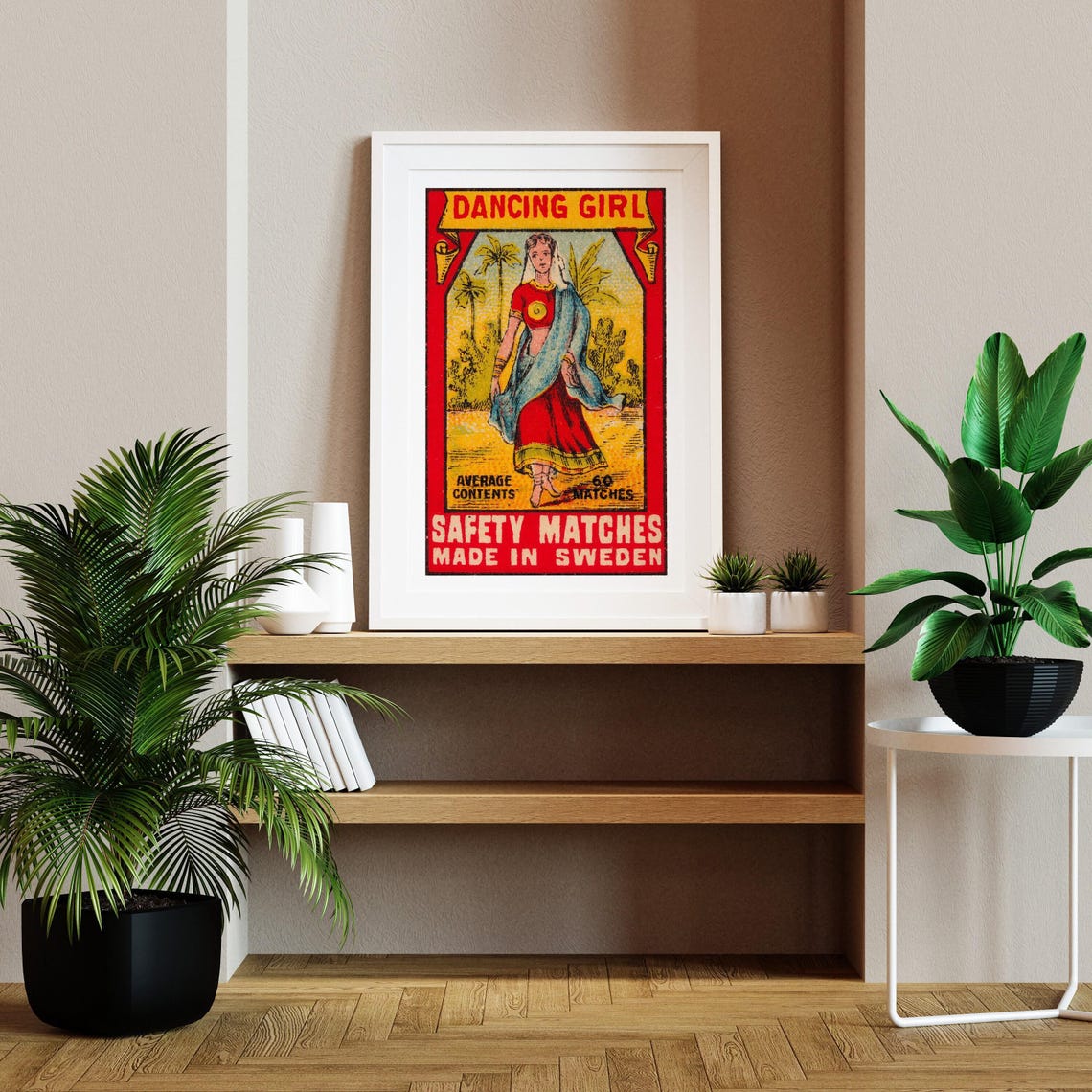 Dancing Girl Safety Matches Vintage Swedish Matchbox Label Art Poster - Image 2