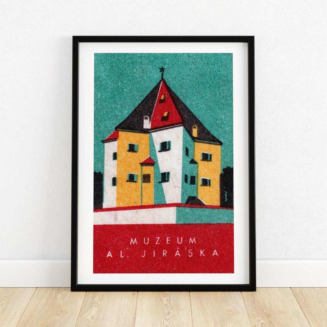 Alois Jirasek Museum Vintage Czech Castle Building Art Poster
