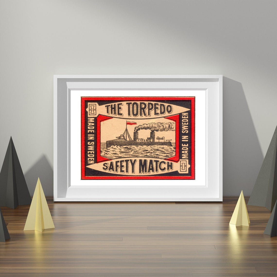 The Torpedo Safety Match Red Border Vintage Swedish Label Art Poster - Image 4