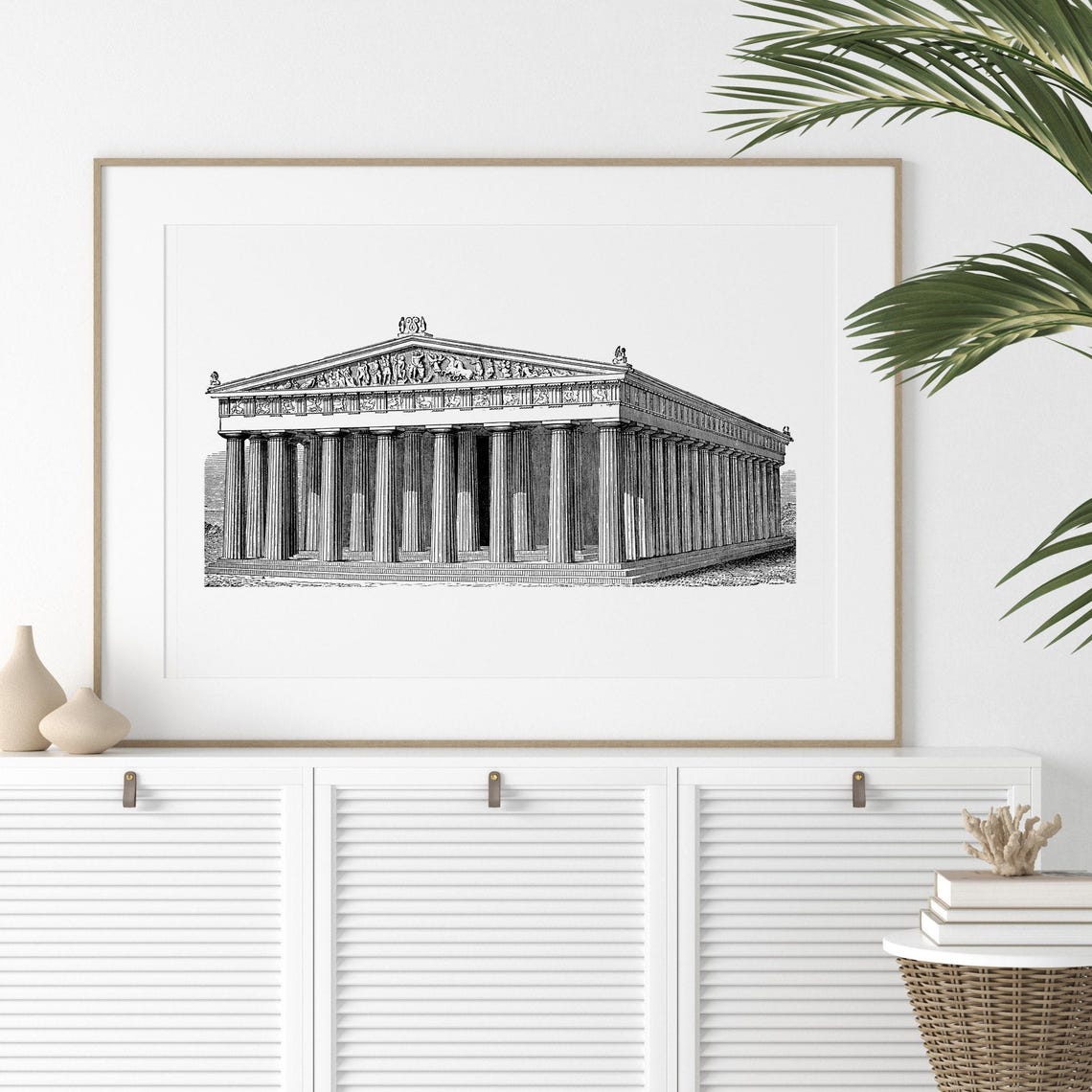 Restored Parthenon Athens Ancient Greek Temple Engraving Poster - Image 2