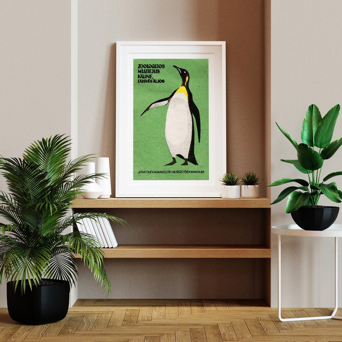 Zoologijos Muziejus Kaunas Penguin Green Matchbox Label Poster - Image 2