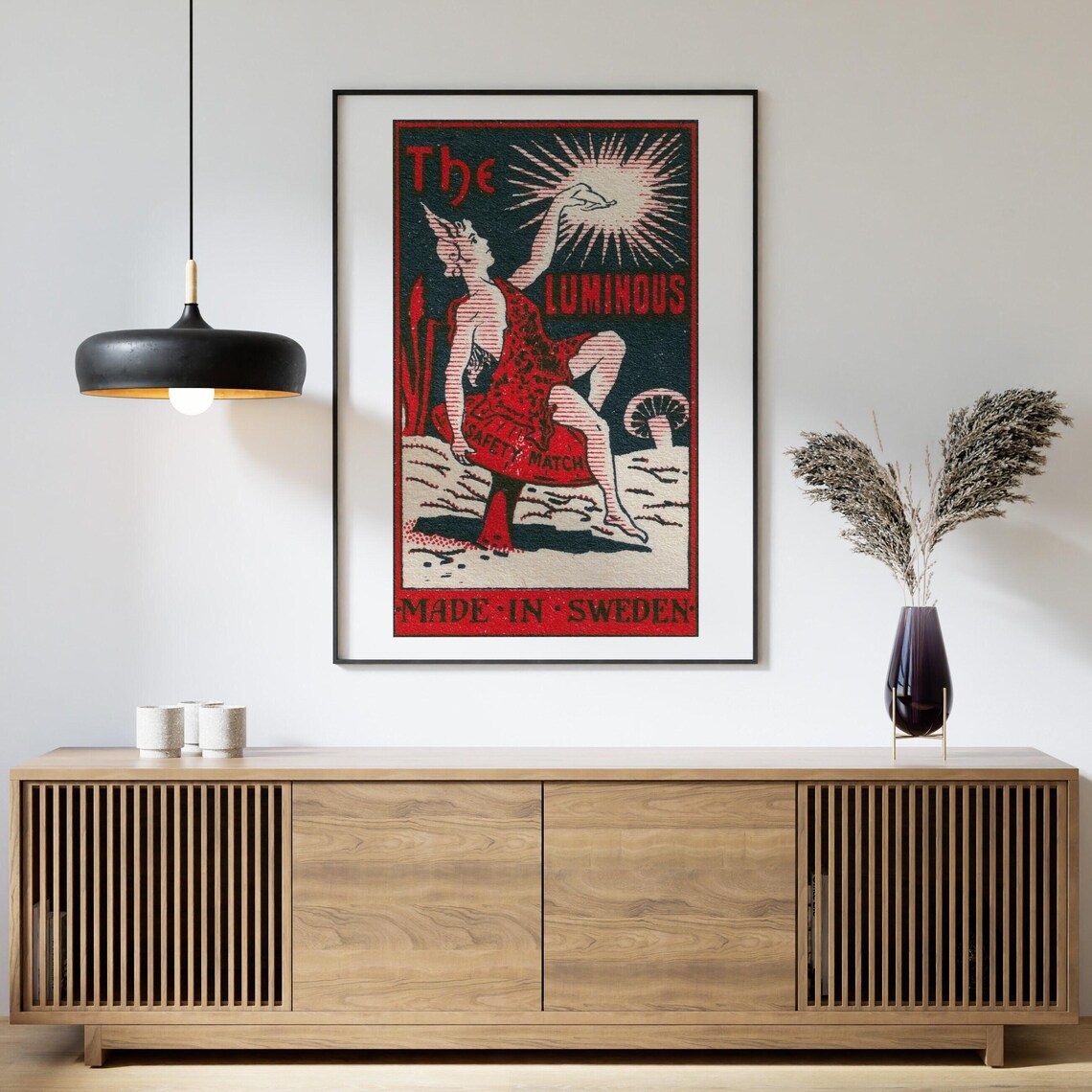 The Luminous Safety Match Swedish Mushroom Girl Matchbox Poster - Image 4