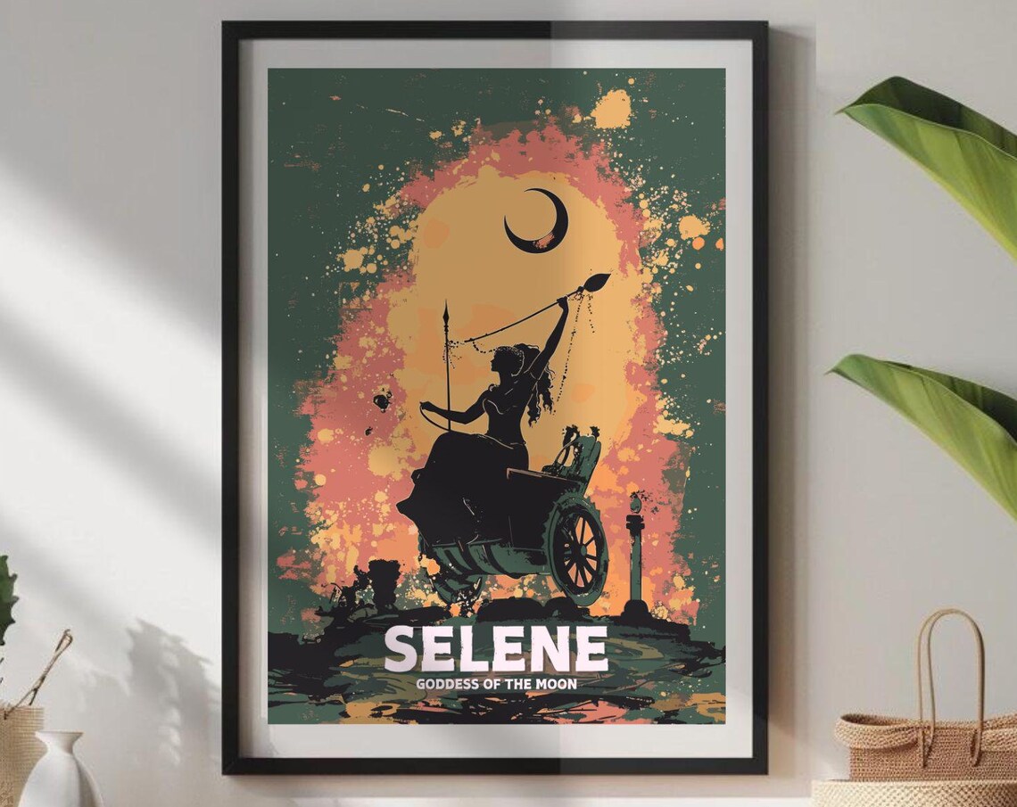 Selene Goddess Of The Moon Art Print, Greek Mythology