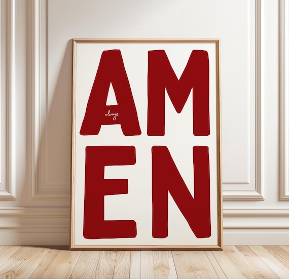 Amen Always Christian Wall Art Poster