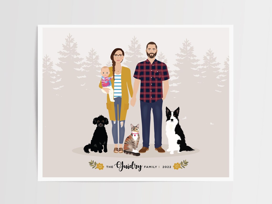 Family Illustration Gift For Her, Mothers Day - Image 5