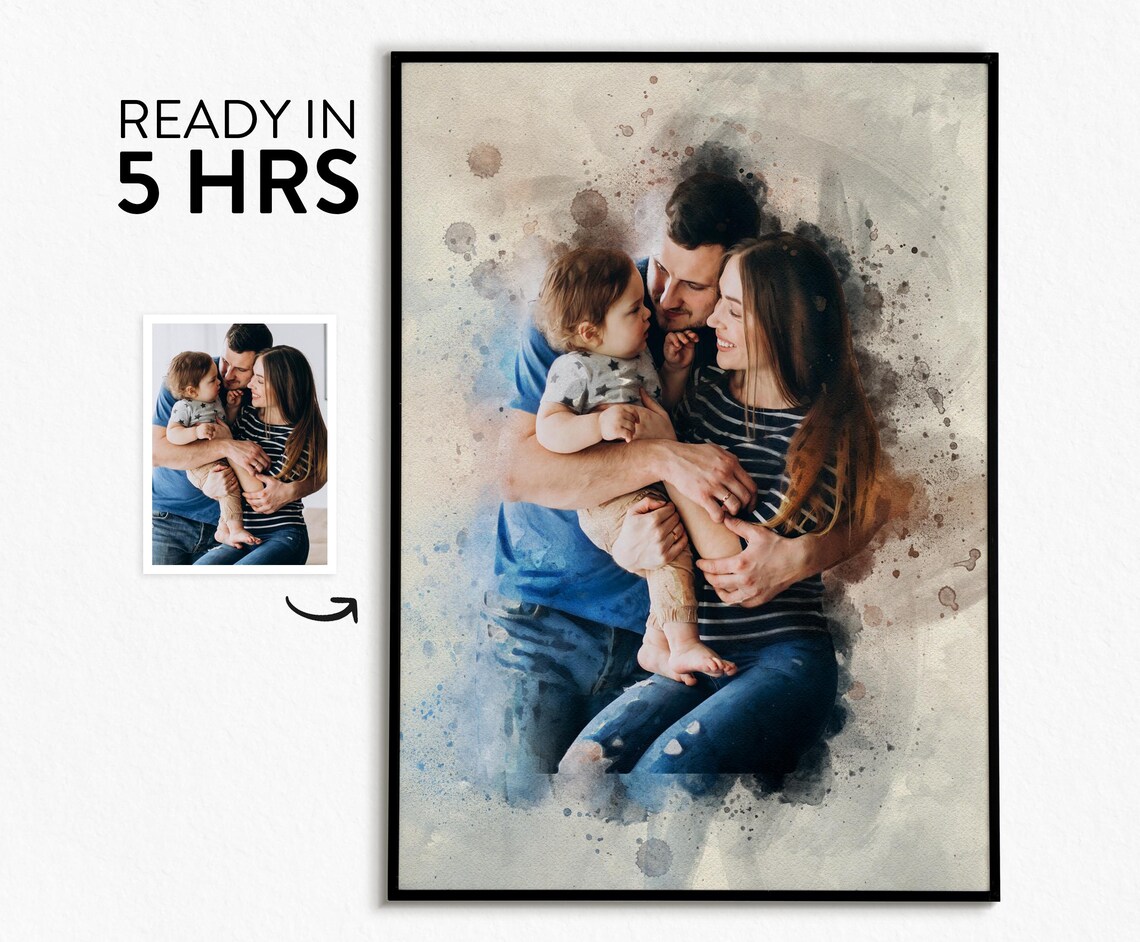 Personalized Watercolor Family Portrait Art Print - Image 3