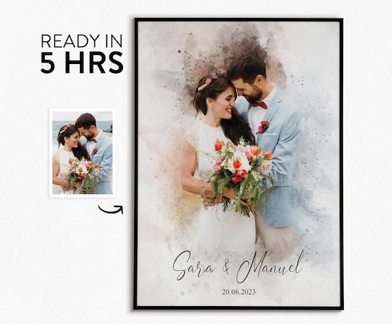 Custom Wedding Gifts Couple Portrait Art Print
