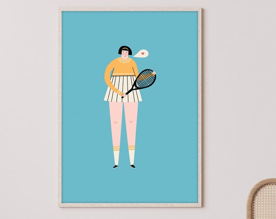 Wall Art Tennis Player Gift For Fan Racket Grand Slam Poster Girl Living Room