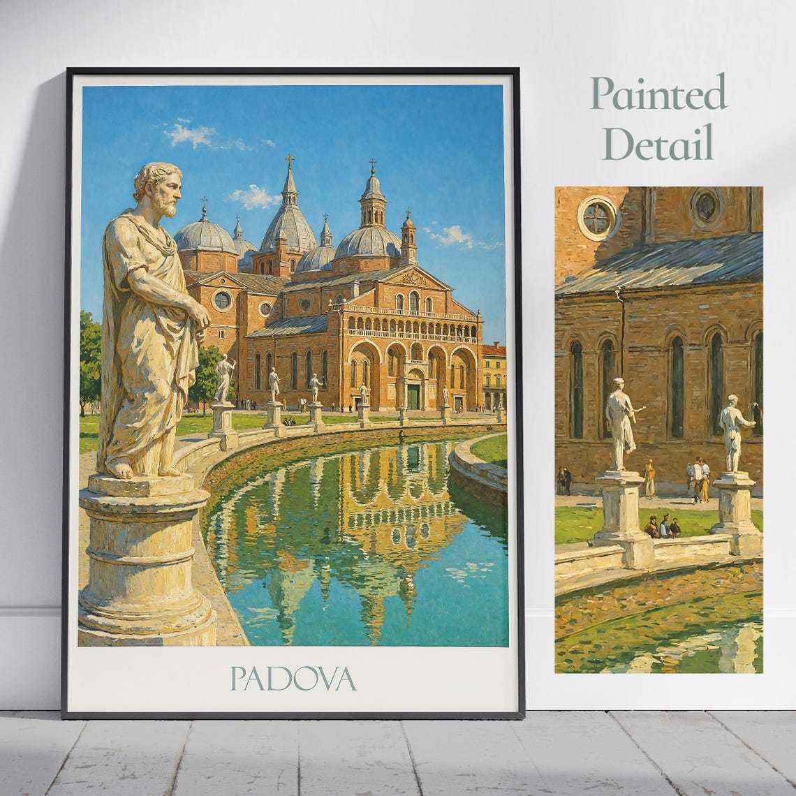 Padova Prato della Valle Statues Basilica Painterly Italy Poster