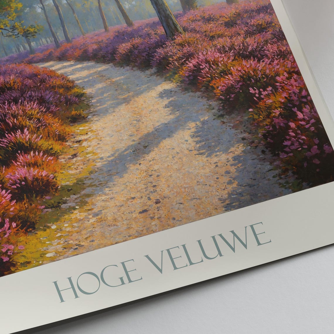 Hoge Veluwe Netherlands Pine Forest Purple Heather Travel Art Poster - Image 3