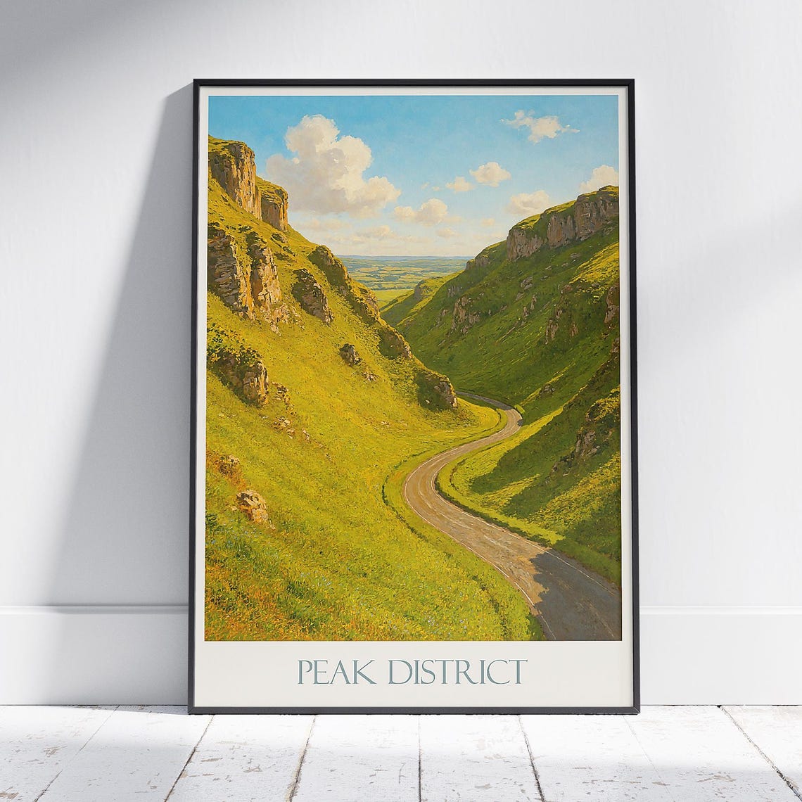 Peak District England Winnats Pass Painted Valley Road Poster Travel