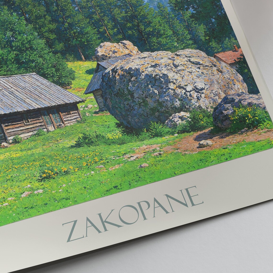 Zakopane Tatra Mountains Wooden Cabin Meadow Poland Travel Poster - Image 4