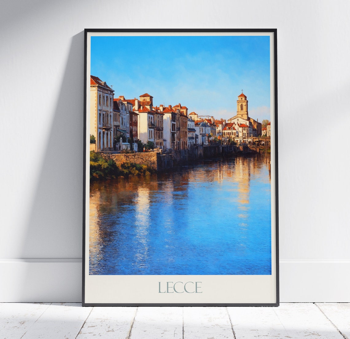 Lecce Italy Old Town Riverside Reflection Sunset Painted Poster