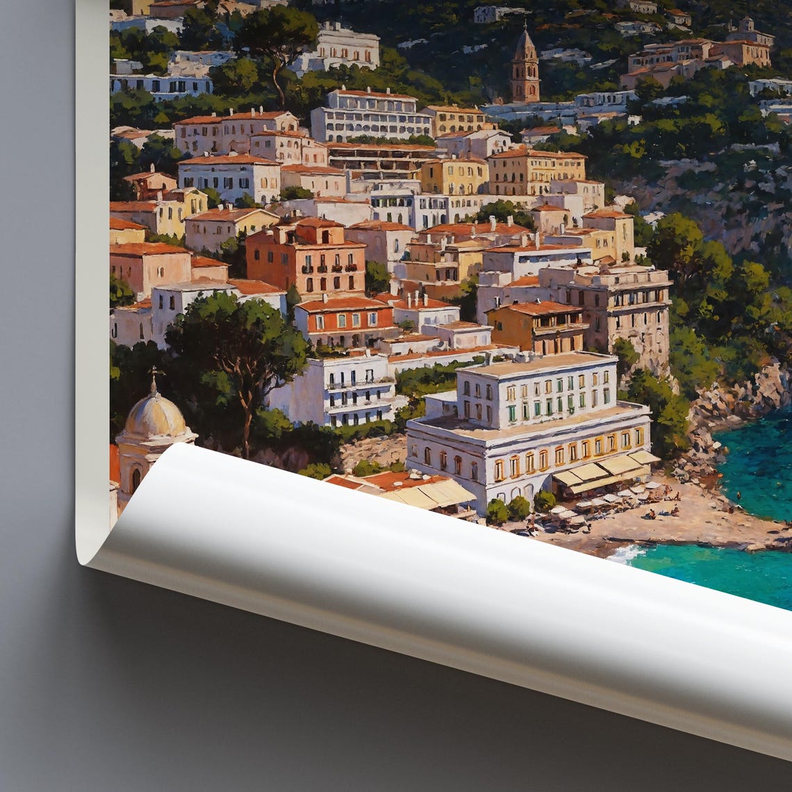 Positano Amalfi Coast Cliffside Beach Town Italy Travel Poster - Image 3