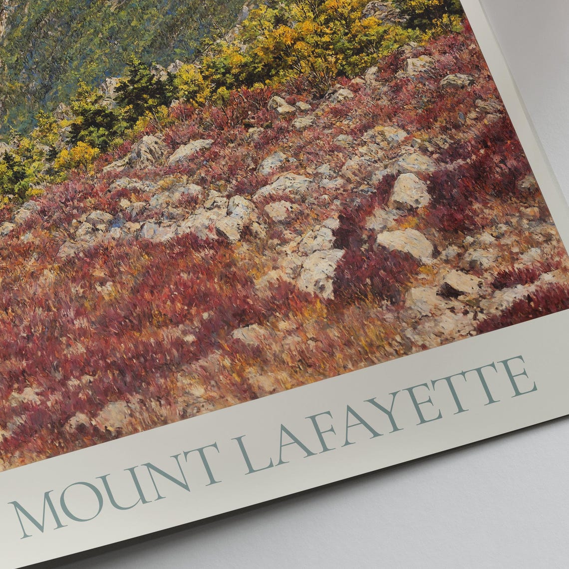 Mount Lafayette New Hampshire Painted Travel Poster Fall Summit View - Image 2