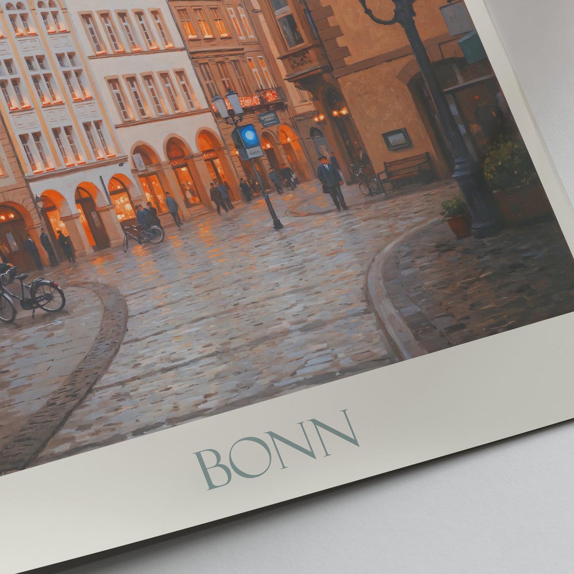 Bonn Old Town Cobblestone Street Historic Germany Travel Poster - Image 4