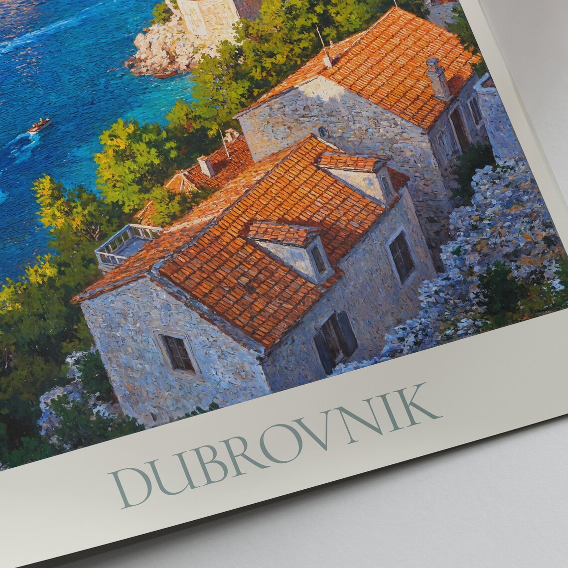 Dubrovnik Croatia Old Town Walls and Adriatic Harbor Travel Poster - Image 3