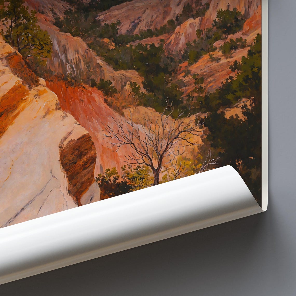 Providence Canyon Georgia Red Rock Cliffs Painted Travel Poster - Image 3