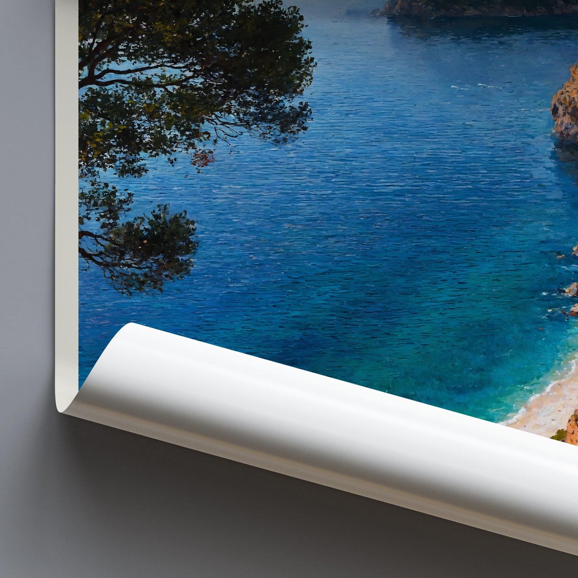 Serra da Arrabida Portugal Coastal Road Beach Painted Travel Poster - Image 4