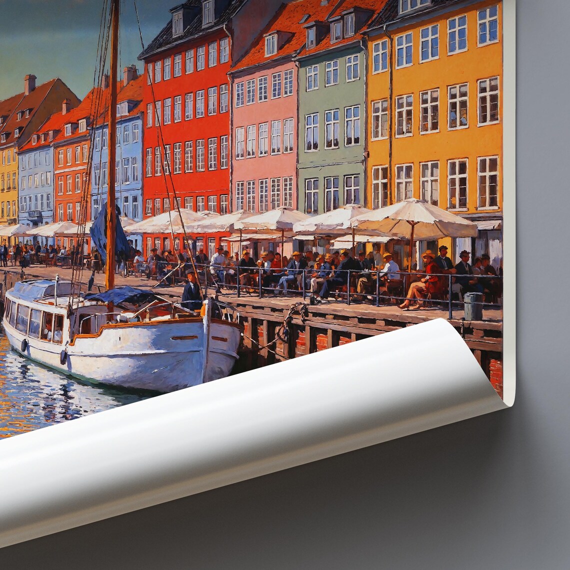 Nyhavn Copenhagen Denmark Colorful Harbor Painted Travel Poster - Image 3
