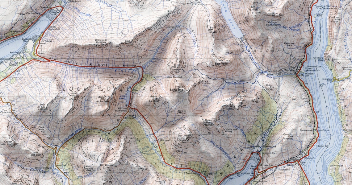 Loch Lomond Scotland Relief Ordnance Survey Vintage Map Print - Image 3