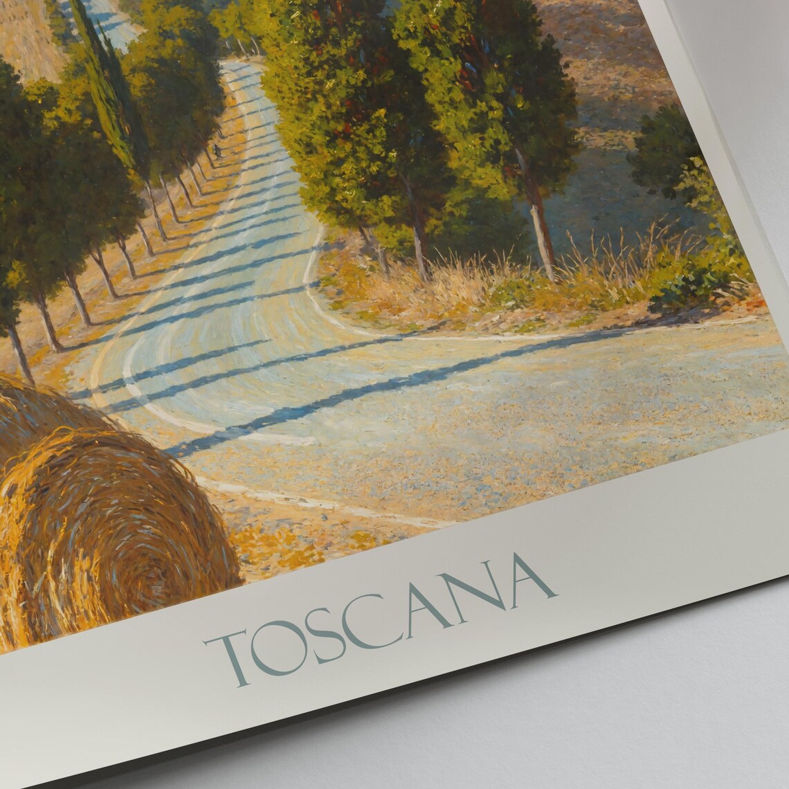 Toscana Italy Cypress Lined Country Road Villa Painted Art Poster - Image 4