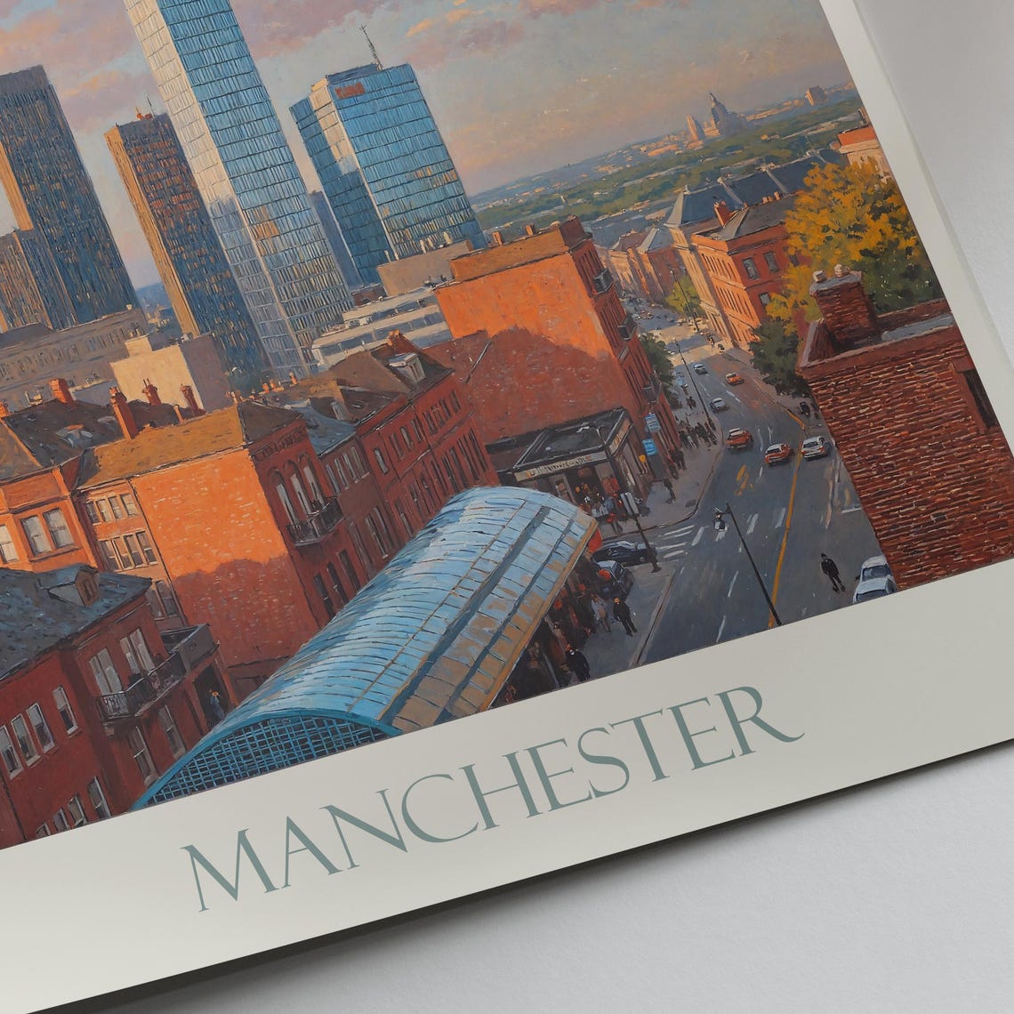 Manchester Travel Print Poster Travel Wall Art Home Decor Gift Personalized Framed - Image 2