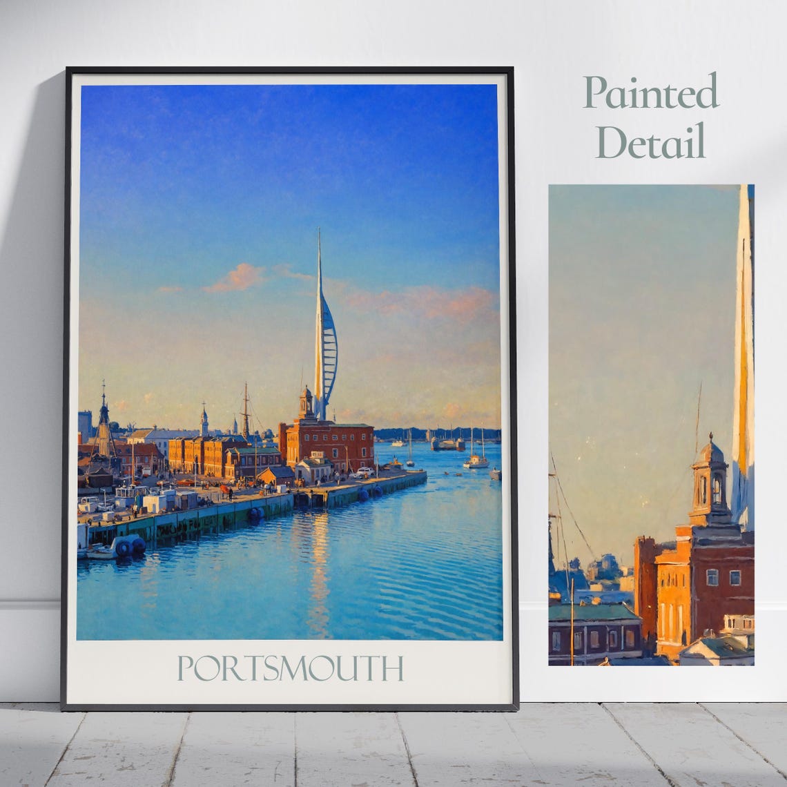 Portsmouth Harbour Spinnaker Tower Waterfront Sunset England Poster