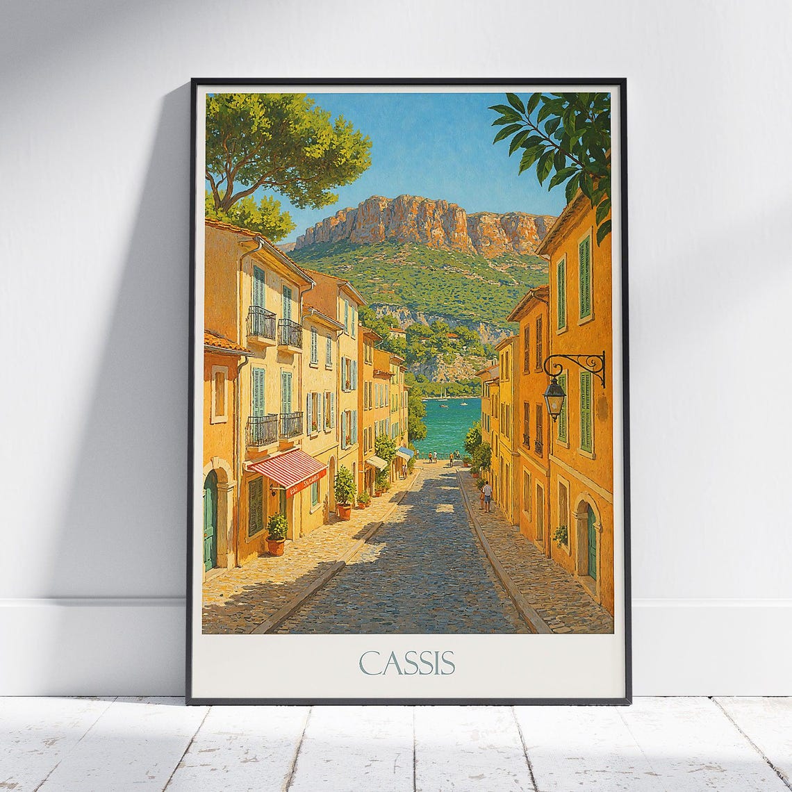 Cassis Travel Poster French Riviera Coastal Art France Village Wall Mediterranean Painting Print