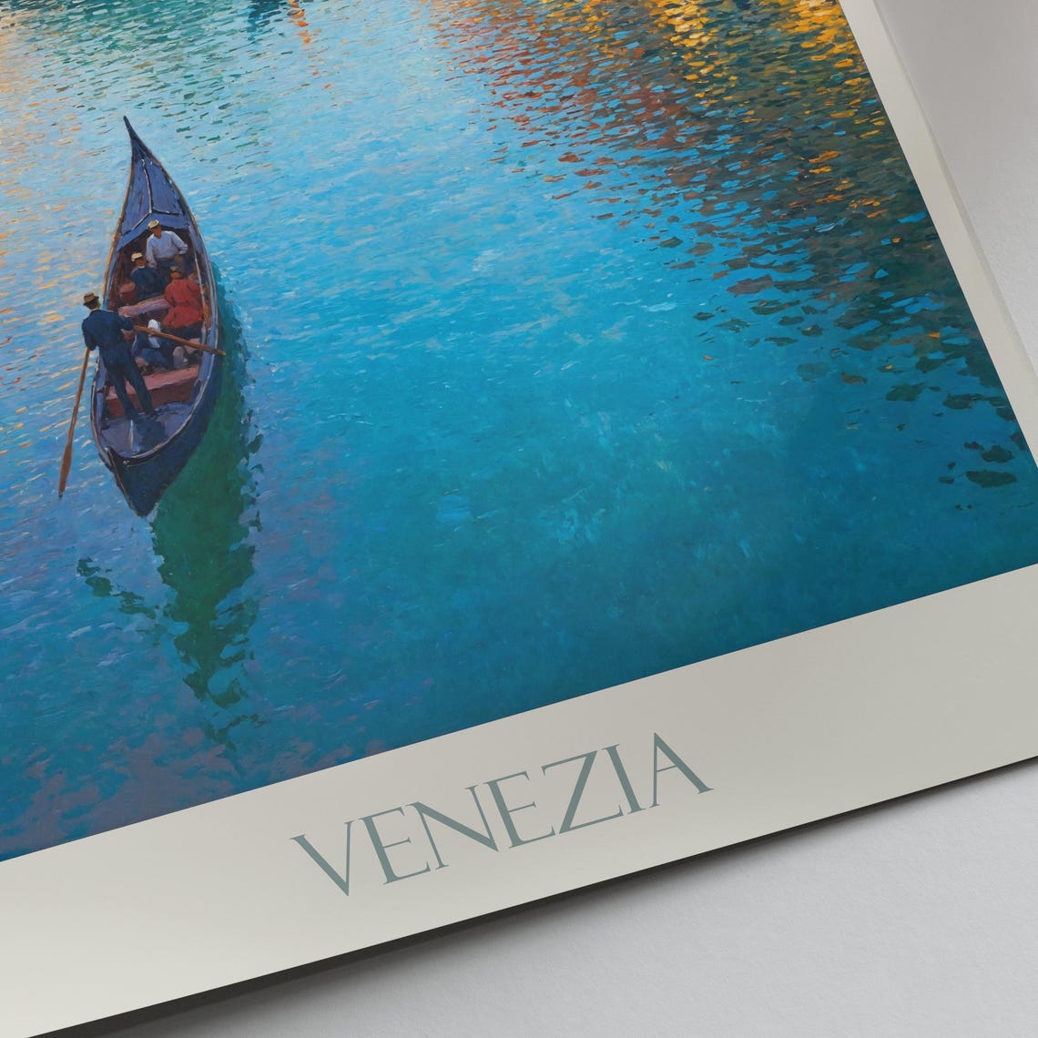 Venezia Italy Rialto Bridge Grand Canal Gondola Sunset Art Poster - Image 3