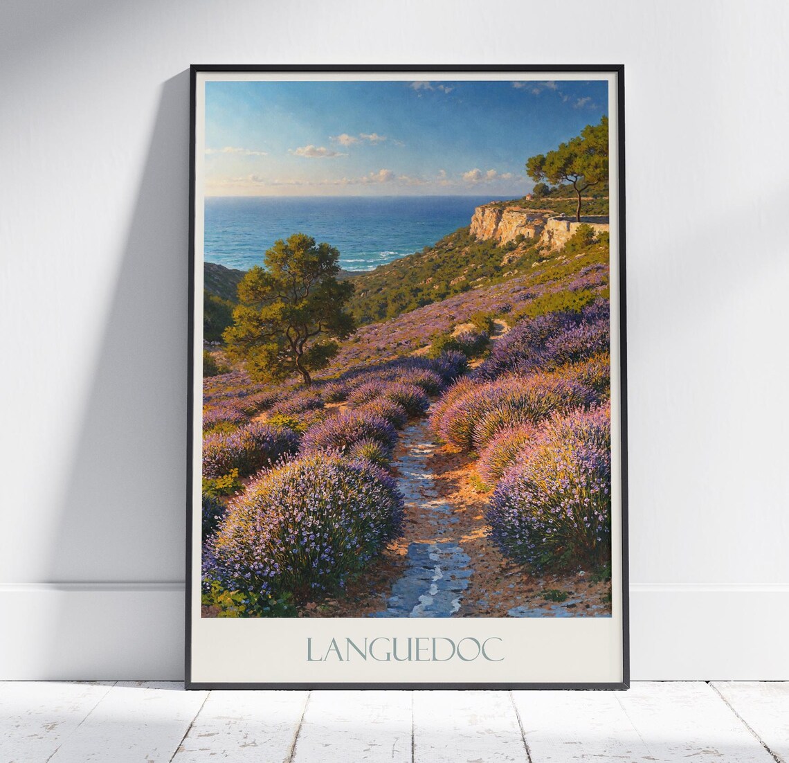 Languedoc Lavender Hills Coastal Trail Provence France Travel Poster