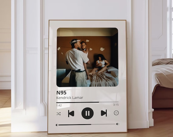 N95 Kendrick Lamar Custom Spotify Song Player Style Music Poster