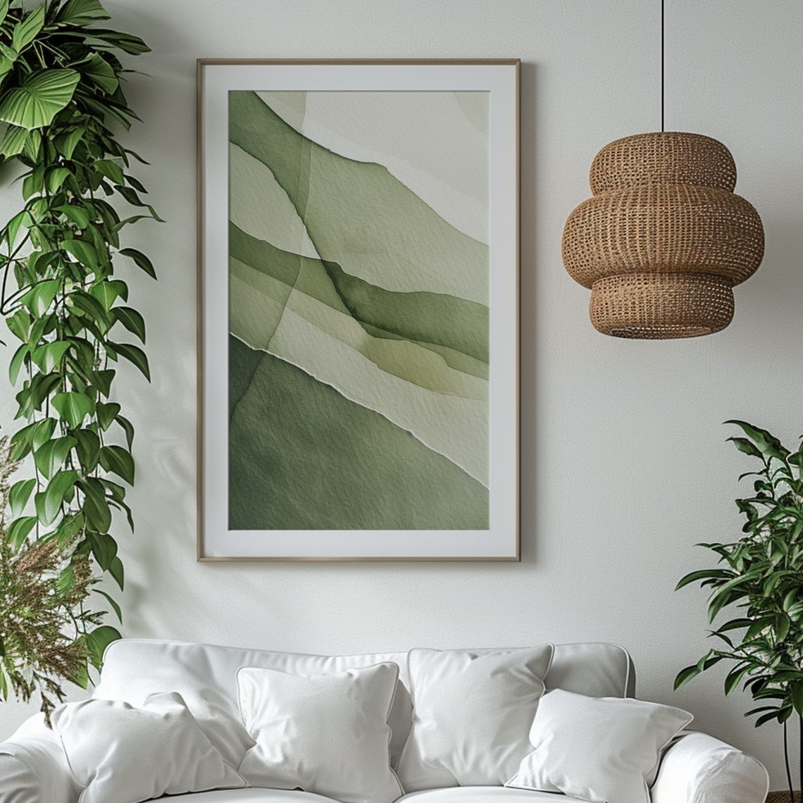 Sage Green Abstract Wall Art Print Abstract Neutral Print Abstract Watercolor Art Minimalist Wall Art - Image 3