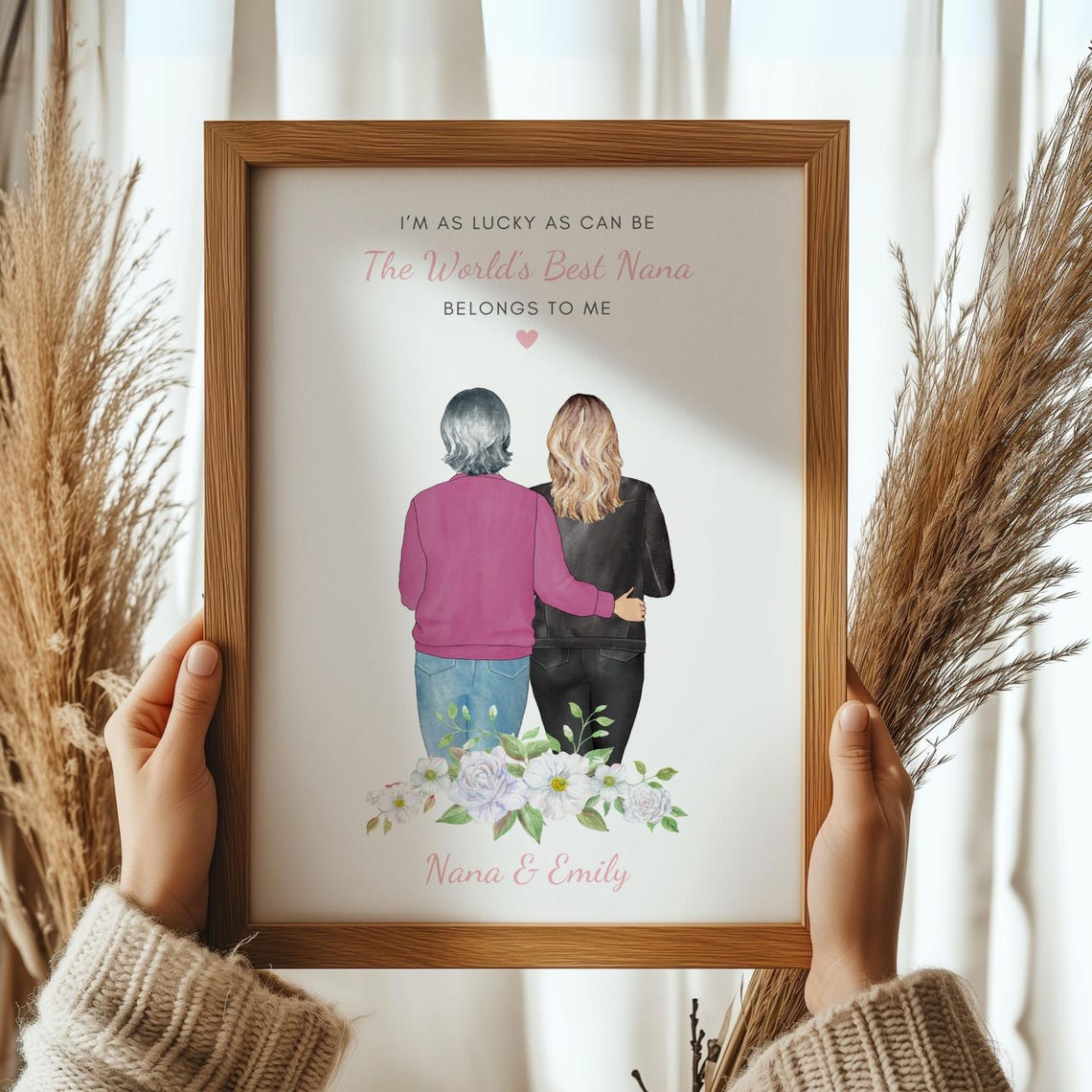 Personalised Print For Nana Gift From Granddaughter Nana Birthday Gift Mothers Day Gift For Nana Grandma Granny Nana Christmas Gifts