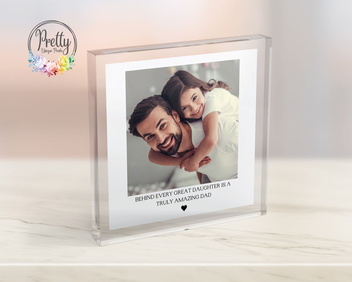 Dad and Daughter Photo Acrylic Block Father's Day Gift Print