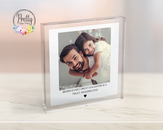 Dad and Daughter Photo Acrylic Block Father's Day Gift Print