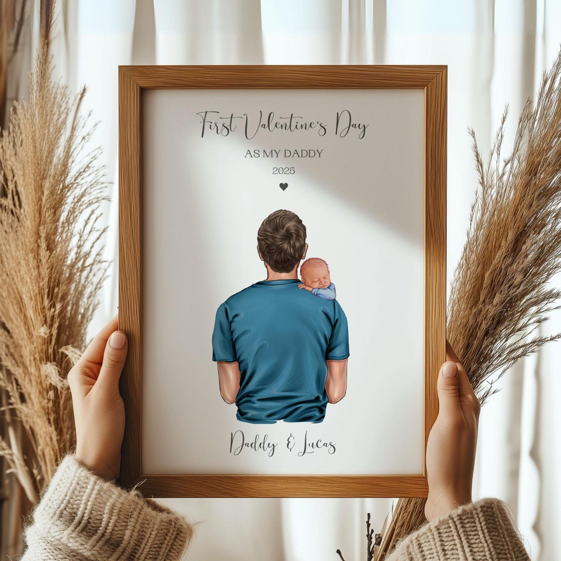 Personalised First Valentines Day As My Daddy 2025 Framed Print