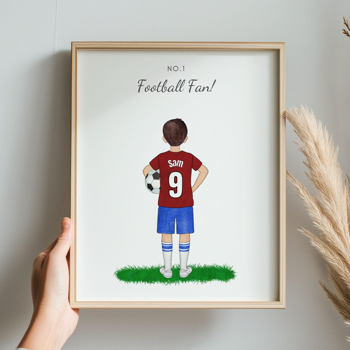 Personalised Football Gifts For Boys Number One Football Fan Print Gift For Footballer Footie Player Print Gifts For Football Lover