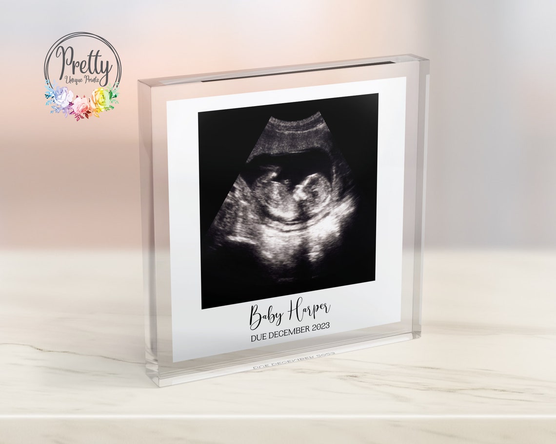 Pregnancy Reveal Photo Block Baby Scan Photo Gifts Baby Ultrasound Photo Gifts New Baby Scan Photo Gift Idea
